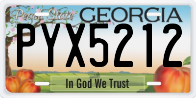 GA license plate PYX5212