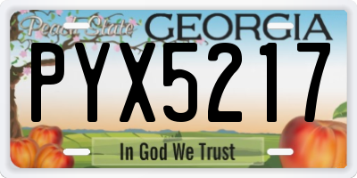GA license plate PYX5217