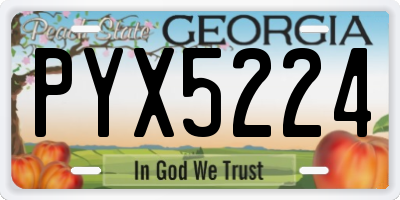 GA license plate PYX5224