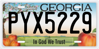GA license plate PYX5229