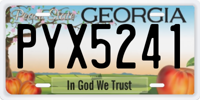 GA license plate PYX5241