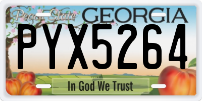 GA license plate PYX5264