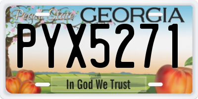 GA license plate PYX5271