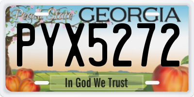 GA license plate PYX5272