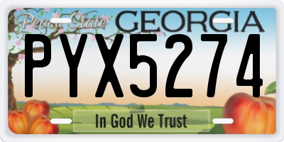 GA license plate PYX5274