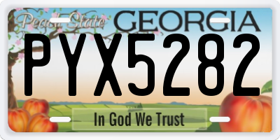 GA license plate PYX5282