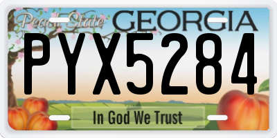 GA license plate PYX5284