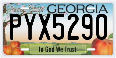 GA license plate PYX5290