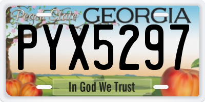 GA license plate PYX5297