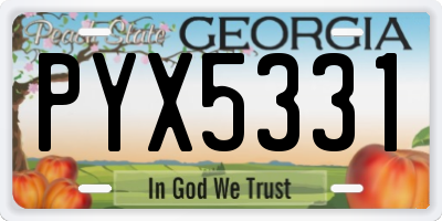 GA license plate PYX5331