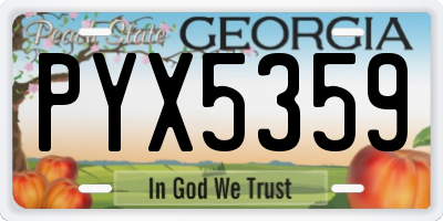 GA license plate PYX5359