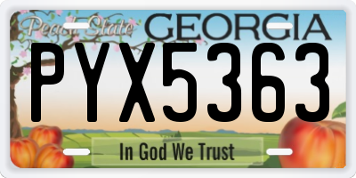 GA license plate PYX5363