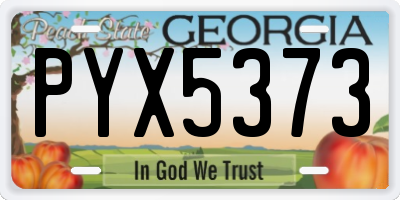 GA license plate PYX5373