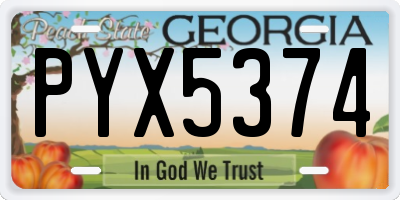 GA license plate PYX5374