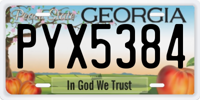 GA license plate PYX5384