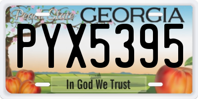 GA license plate PYX5395