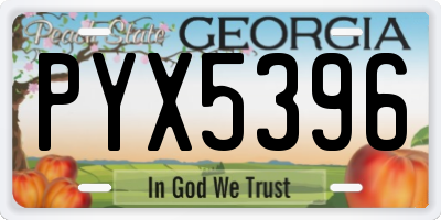GA license plate PYX5396