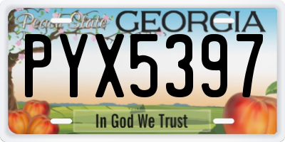 GA license plate PYX5397