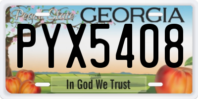 GA license plate PYX5408
