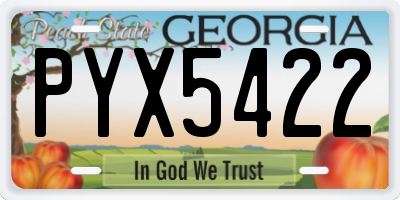 GA license plate PYX5422