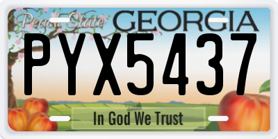 GA license plate PYX5437