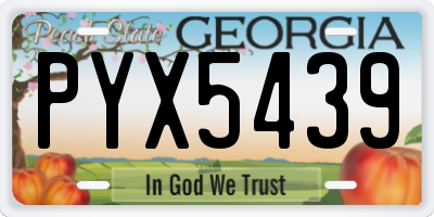GA license plate PYX5439