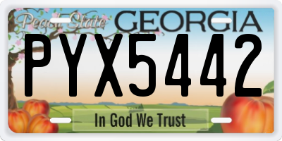 GA license plate PYX5442