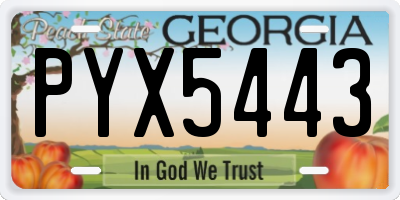 GA license plate PYX5443