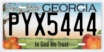 GA license plate PYX5444