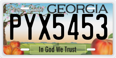 GA license plate PYX5453