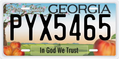 GA license plate PYX5465