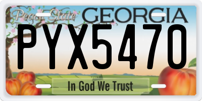 GA license plate PYX5470