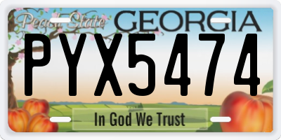 GA license plate PYX5474