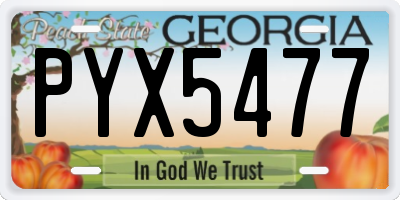 GA license plate PYX5477