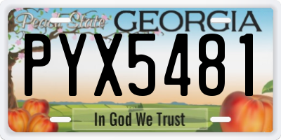 GA license plate PYX5481