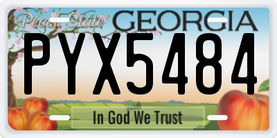 GA license plate PYX5484