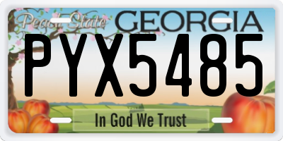 GA license plate PYX5485