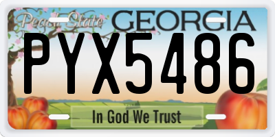 GA license plate PYX5486