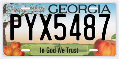 GA license plate PYX5487