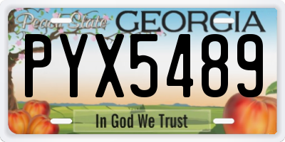 GA license plate PYX5489