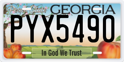 GA license plate PYX5490
