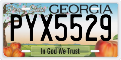 GA license plate PYX5529