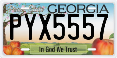 GA license plate PYX5557