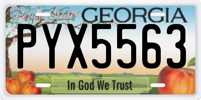 GA license plate PYX5563