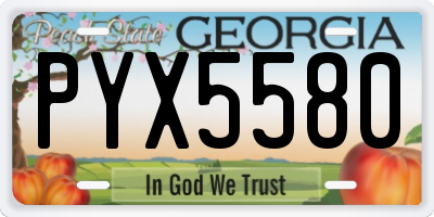 GA license plate PYX5580