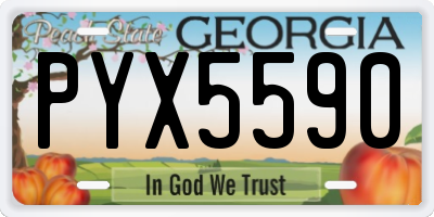 GA license plate PYX5590