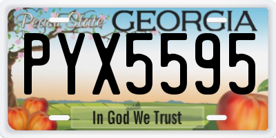 GA license plate PYX5595