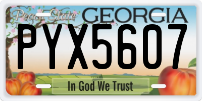 GA license plate PYX5607