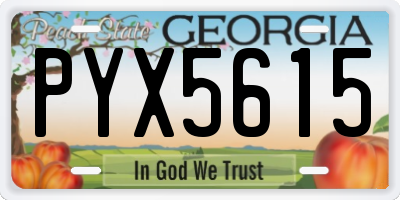 GA license plate PYX5615