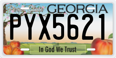 GA license plate PYX5621